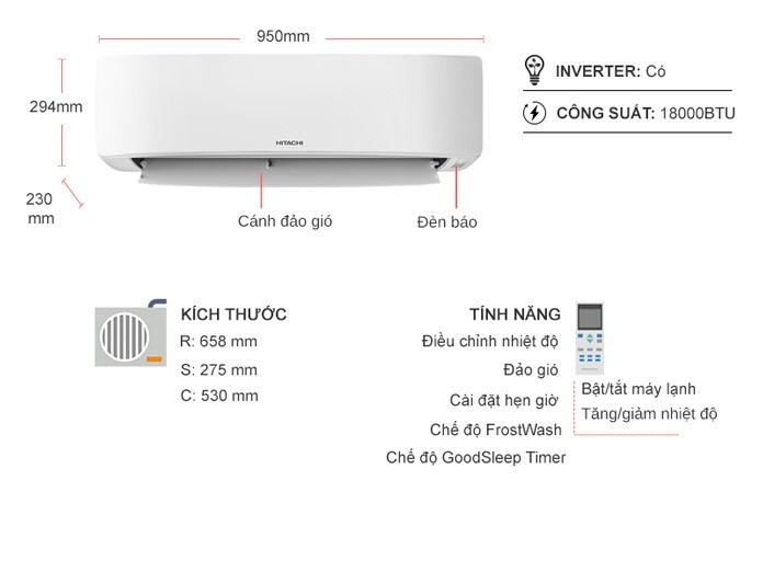 Máy lạnh Hitachi Inverter 2 HP RAC/RAK-DJ18PCASVX