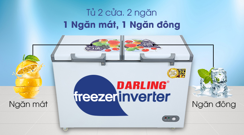 Tủ đông Darling 260 lít DMF-3999 W2 - 2 cửa 2 ngăn