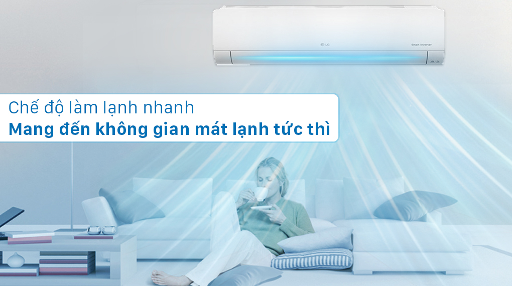 Dàn lạnh Multi LG Inverter 1.5 HP AMNQ12GSJA0 với chế độ làm lạnh nhanh sảng khoải