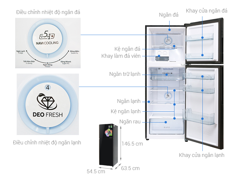 Thông số kỹ thuật Tủ lạnh Aqua Inveter 235 lít AQR-IG248EN (GB)