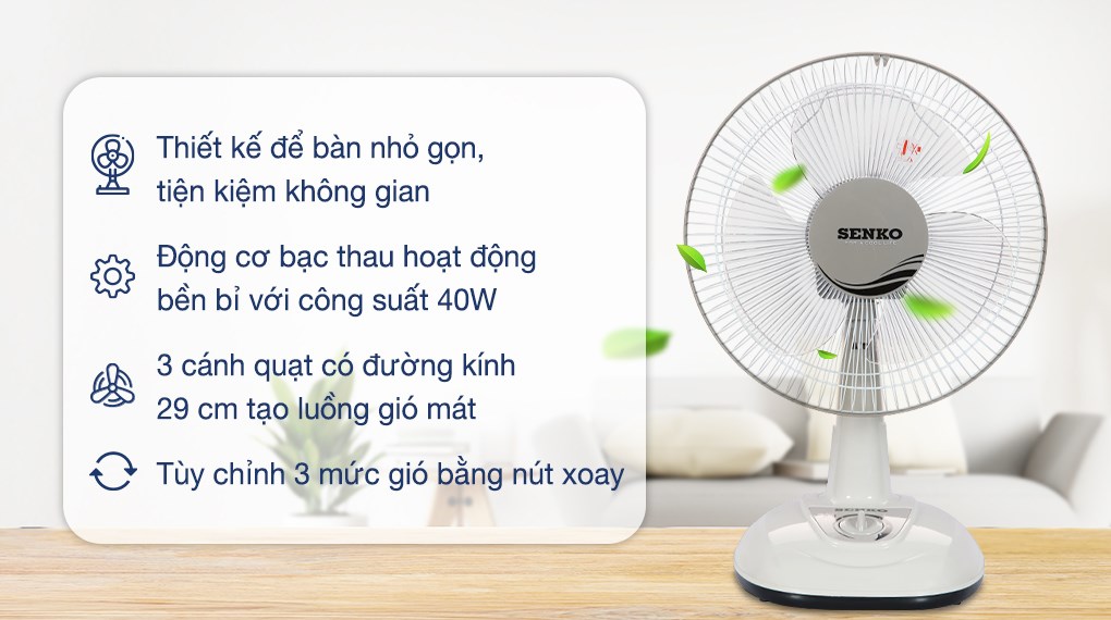 Quạt bàn Senko B1213 - Thiết kế