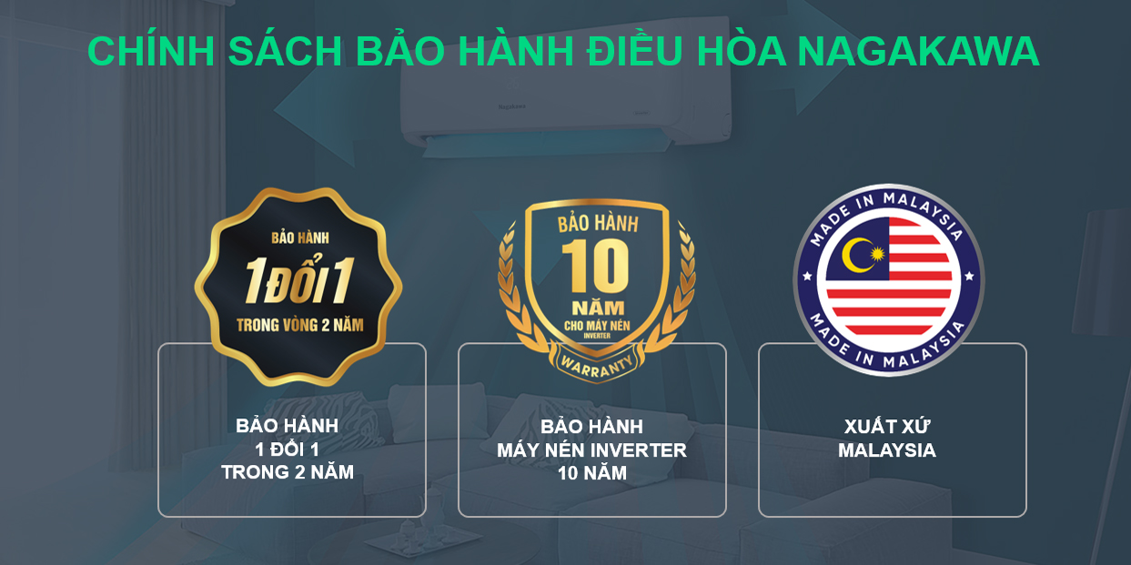 Chính sách bảo hành điều hòa Nagakawa inverter Chính sách bảo hành điều hòa Nagakawa inverter