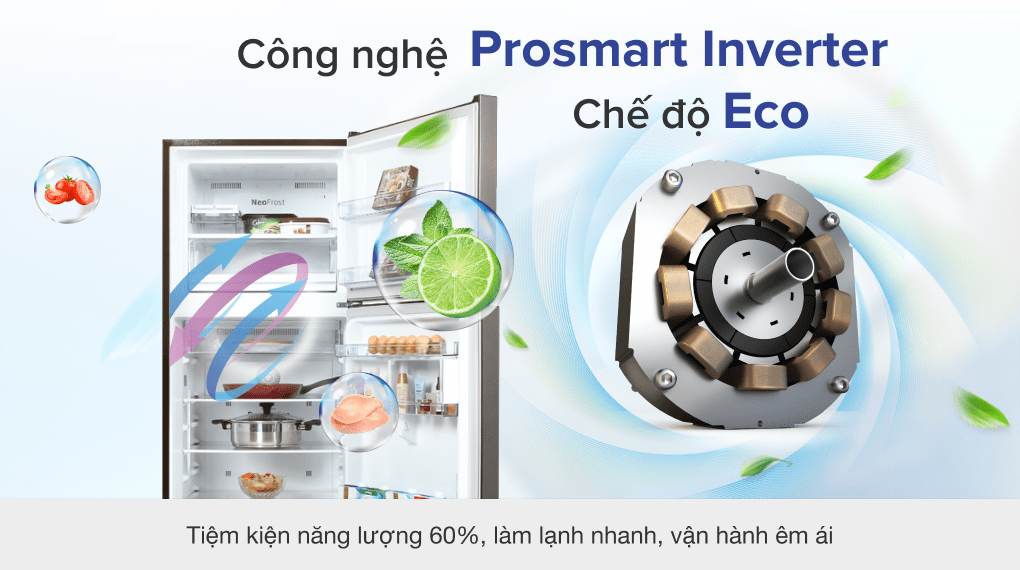 Tủ lạnh Beko Inverter 340 lít RDNT371I50VK - Công nghệ Prosmart Inverter và chế độ Eco
