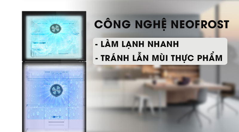 Tủ lạnh Beko Inverter 340 lít RDNT371E50VZGB-Tránh lẫn mùi thực phẩm, làm lạnh nhanh chóng nhờ công nghệ NeoFrost