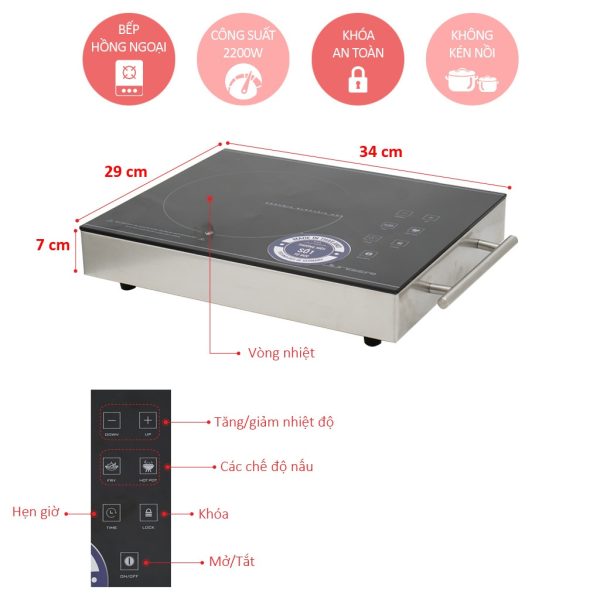 Bếp hồng ngoại Junger ASC-86 (2200W) 2