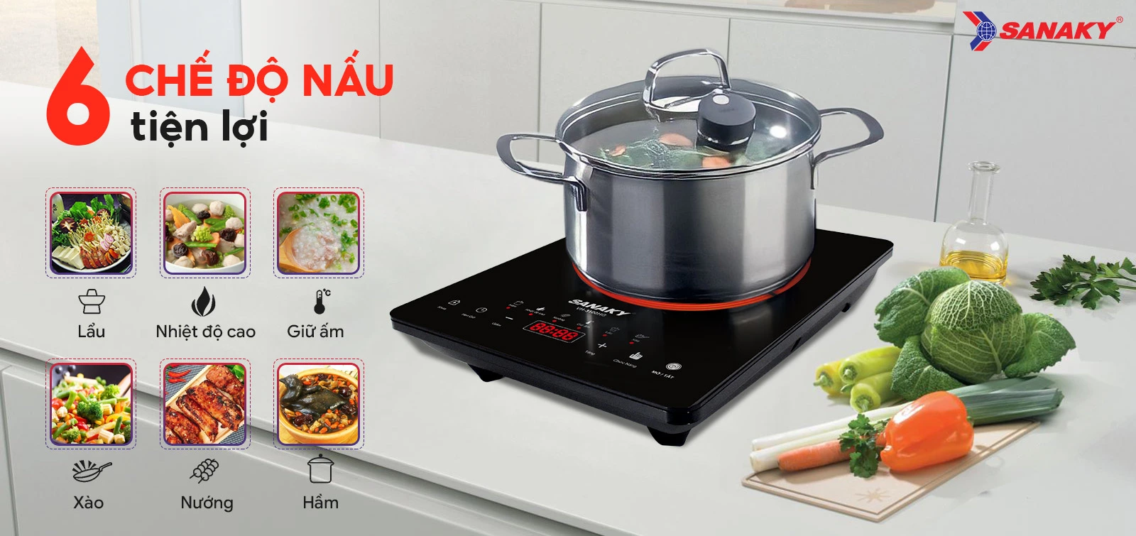 6 chế độ nấu tiện lợi