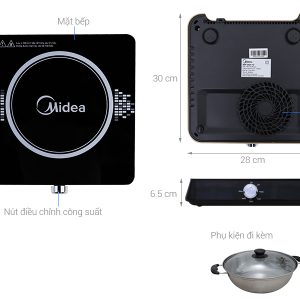 Bếp từ cơ Midea MI-K1917EF(R/B) đen / đỏ 2