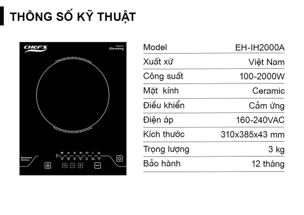 Bếp từ đơn Chef's EH-IH2000A 4