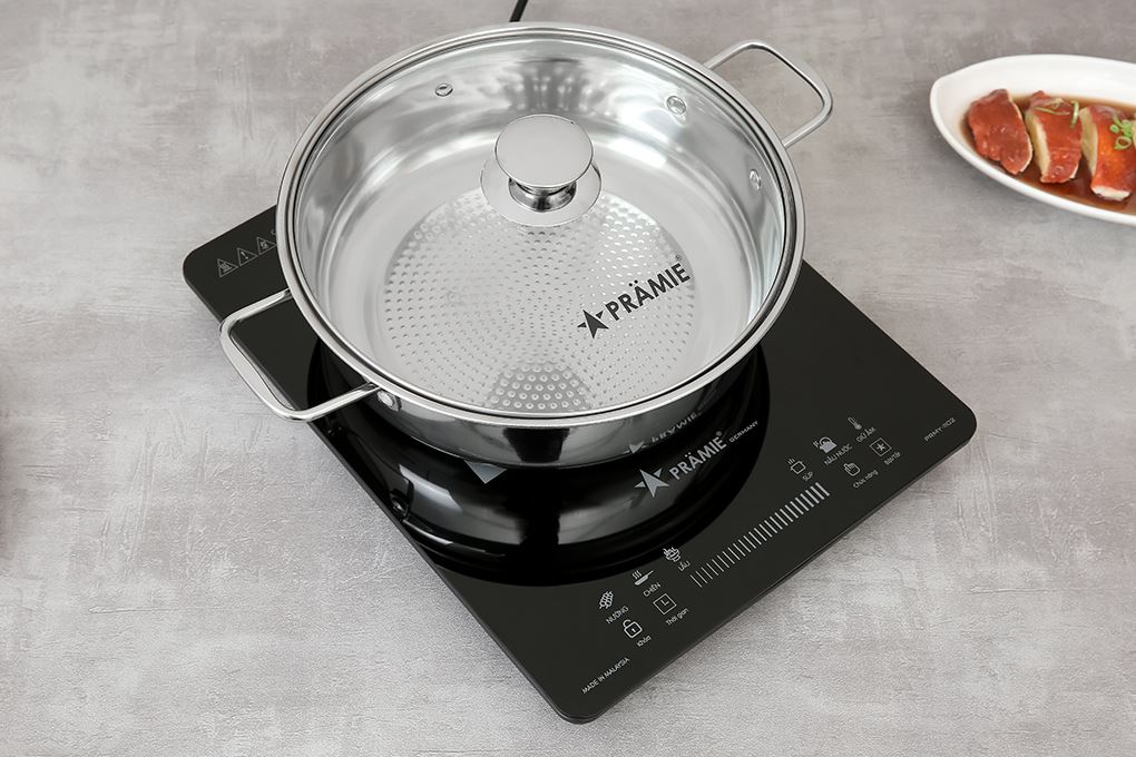 Nồi lẩu tặng kèm - Bếp từ Pramie PRMY-1102