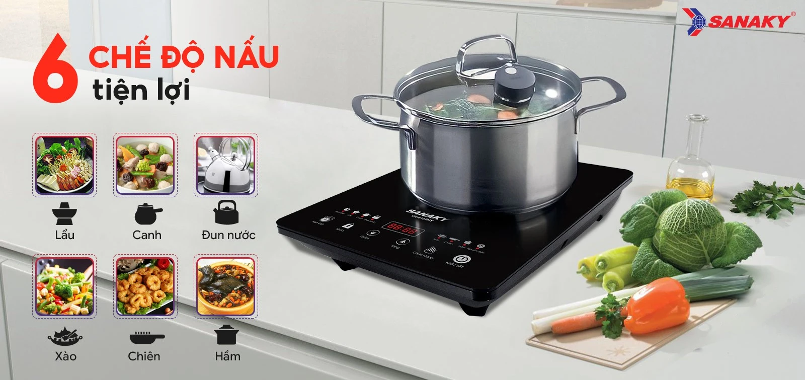 6 chế độ nấu tiện lợi