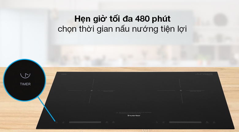 Bếp từ hồng ngoại Junger SIS-68 - Chế độ hẹn giờ với thời gian hẹn tối đa 480 phút