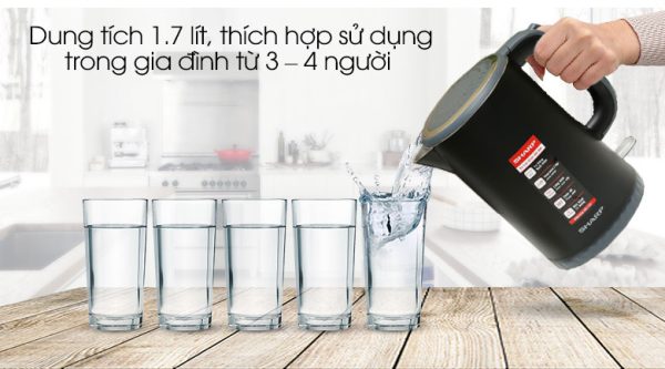 Bình đun siêu tốc Sharp 1.7 lít EKJ-17EVPS-BK 4
