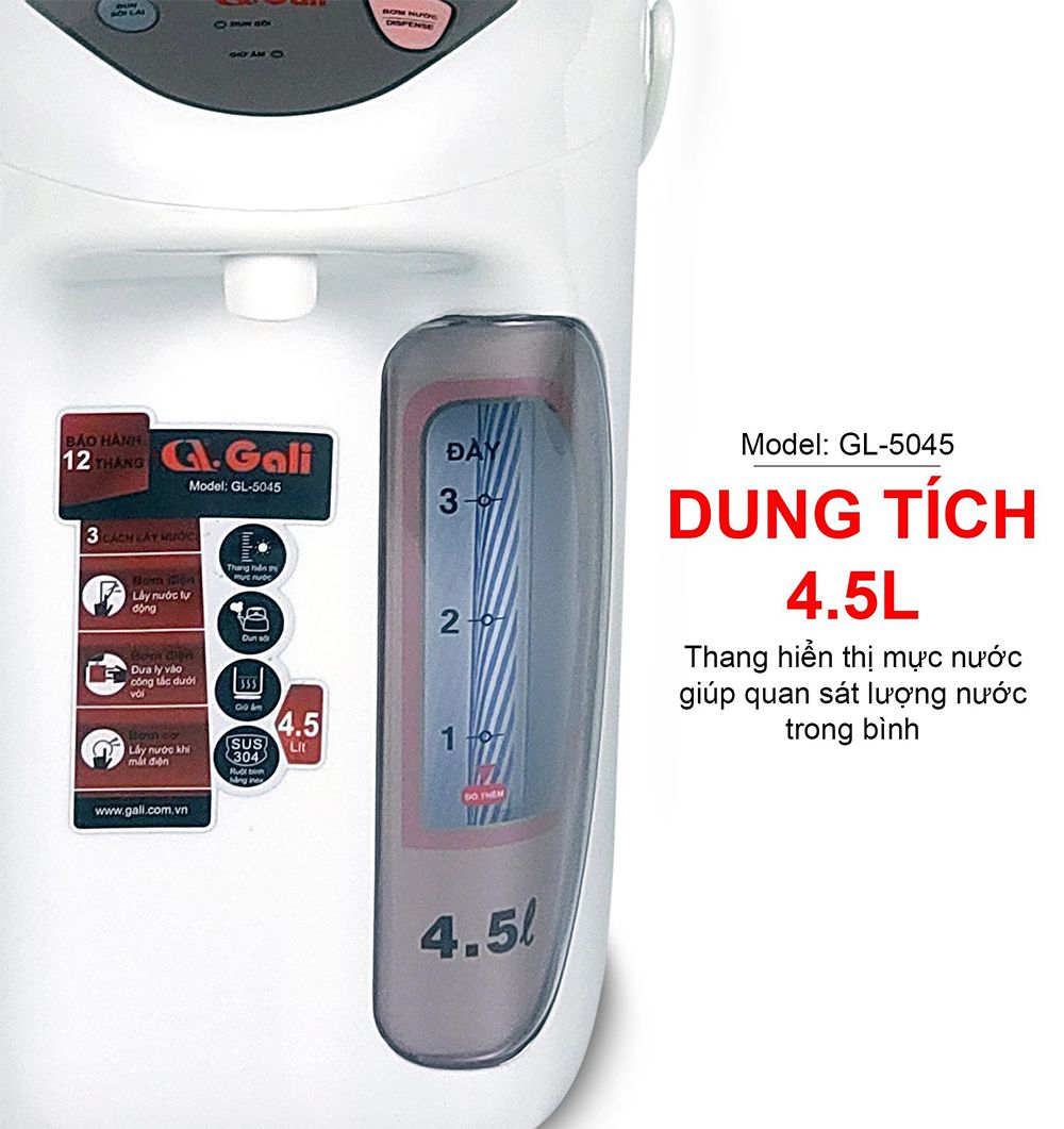 Bình thủy điện Gali GL-5045 - Hàng chính hãng