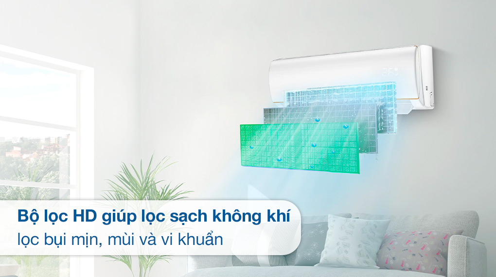 Bộ lọc HD trên máy lạnh inverter TCL 1.5 HP TAC-13CSD/XAB1I