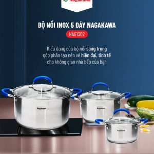 Bộ nồi inox Nagakawa NAG1302 10