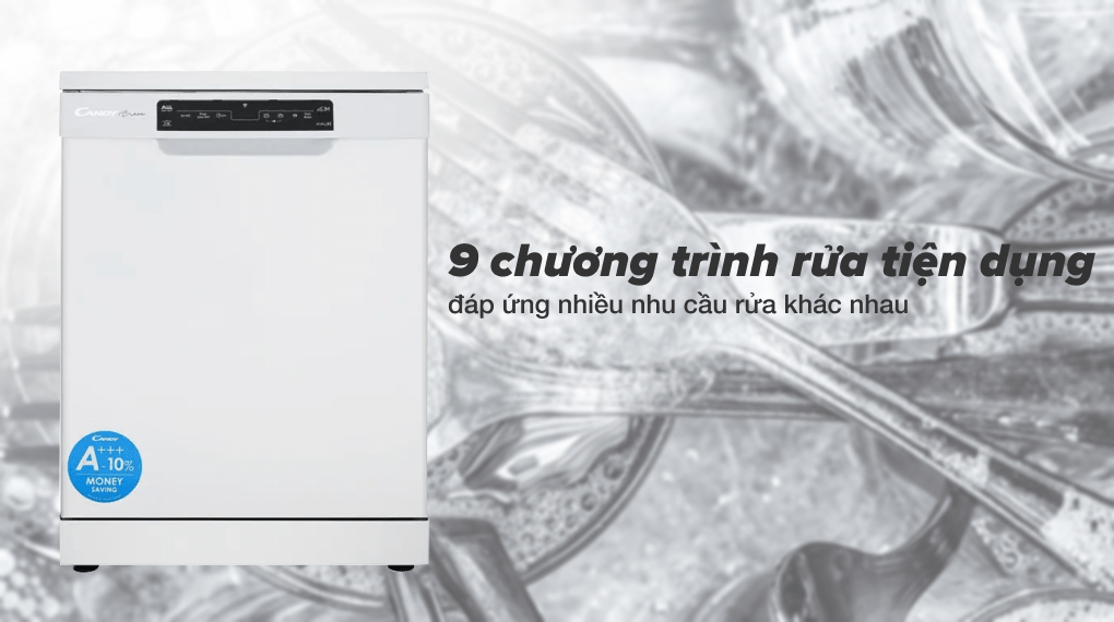 Đáp ứng nhiều nhu cầu rửa khác nhau với 9 chương trình rửa tiện dụng