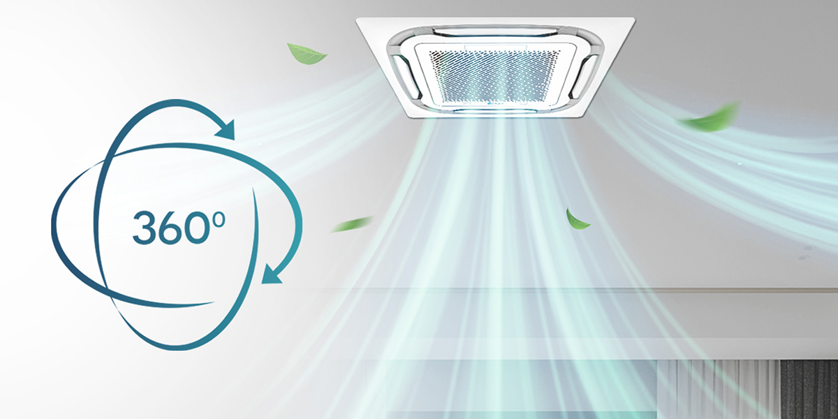 Cấp khí tươi 360 độ cho không khí giàu Oxy