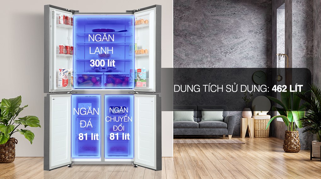 Tủ lạnh Casper Inverter 462 lít RM-520VT - Ngăn đá và ngăn lạnh