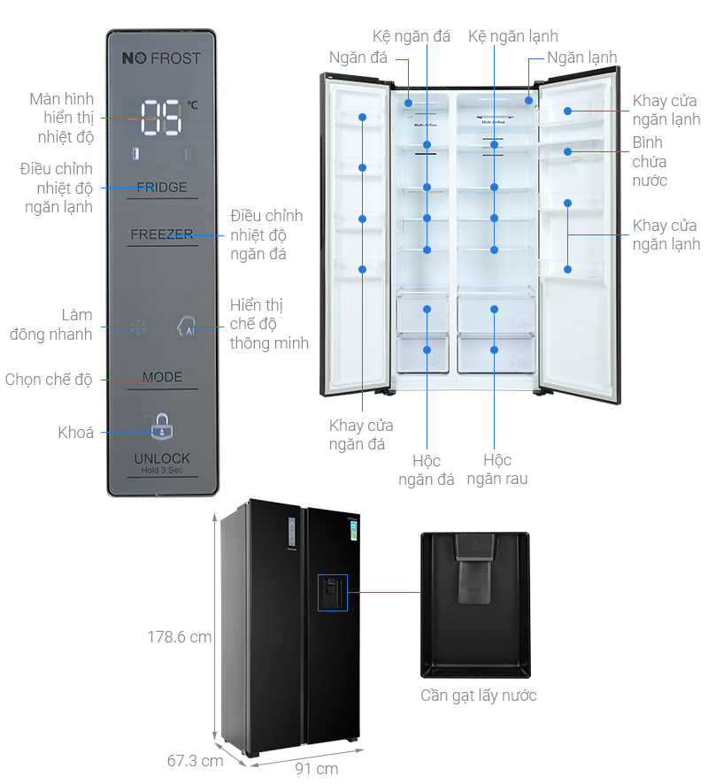Tủ lạnh Casper Inverter 550 lít RS-570VBW - giá tốt, có mua trả góp