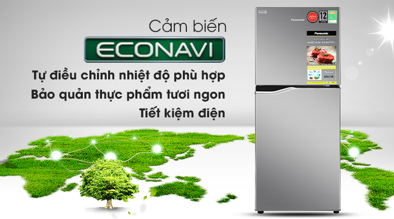 Tủ lạnh Panasonic Inverter 170 lít NR-BA190PPVN cảm biến econavi