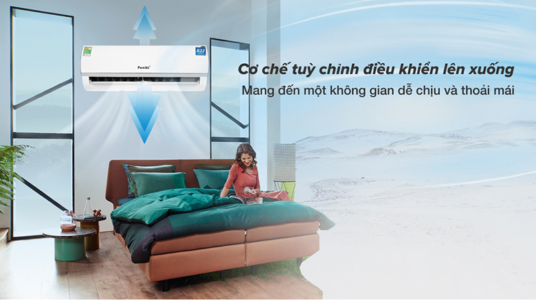 Hướng gió với góc gió rộng -Điều hoà Funiki 1 chiều 24000 BTU HSC24TMU