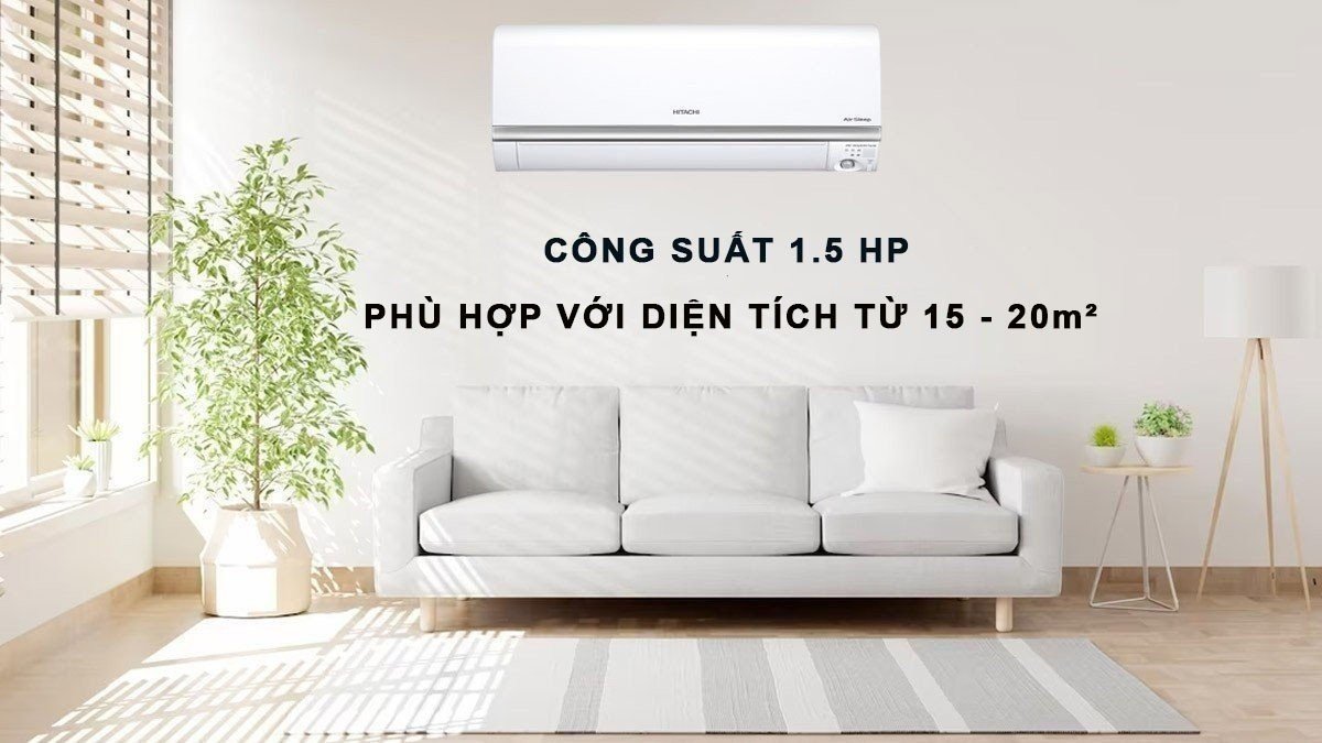 Công suất 1.5 Hp của máy lạnh Hitachi Inverter RAS-SD13CD