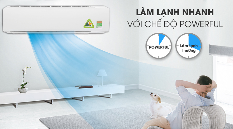 Làm lạnh nhanh chóng nhờ chế độ Powerful