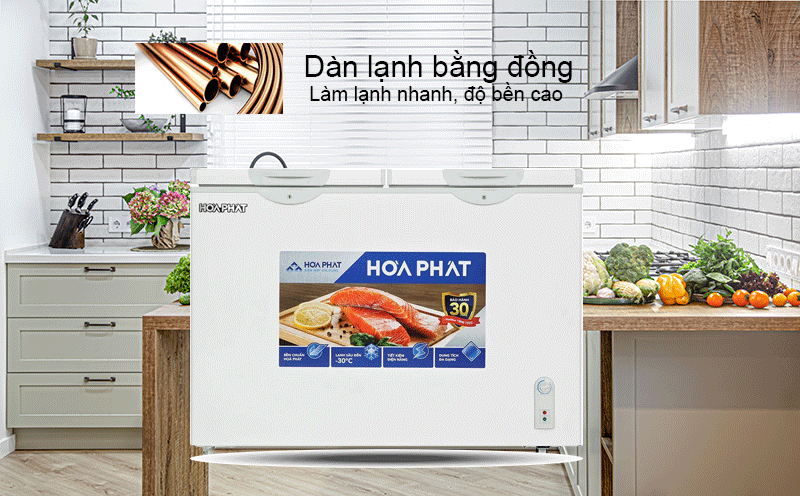 Làm lạnh nhanh, độ bền cao nhờ dàn lạnh bằng đồng