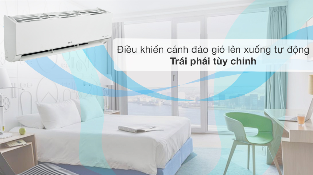 Điều khiển cánh đảo gió lên xuống tự động, trái phải tùy chỉnh tay - Dàn lạnh Multi LG Inverter 2 HP AMNQ18GSKB0