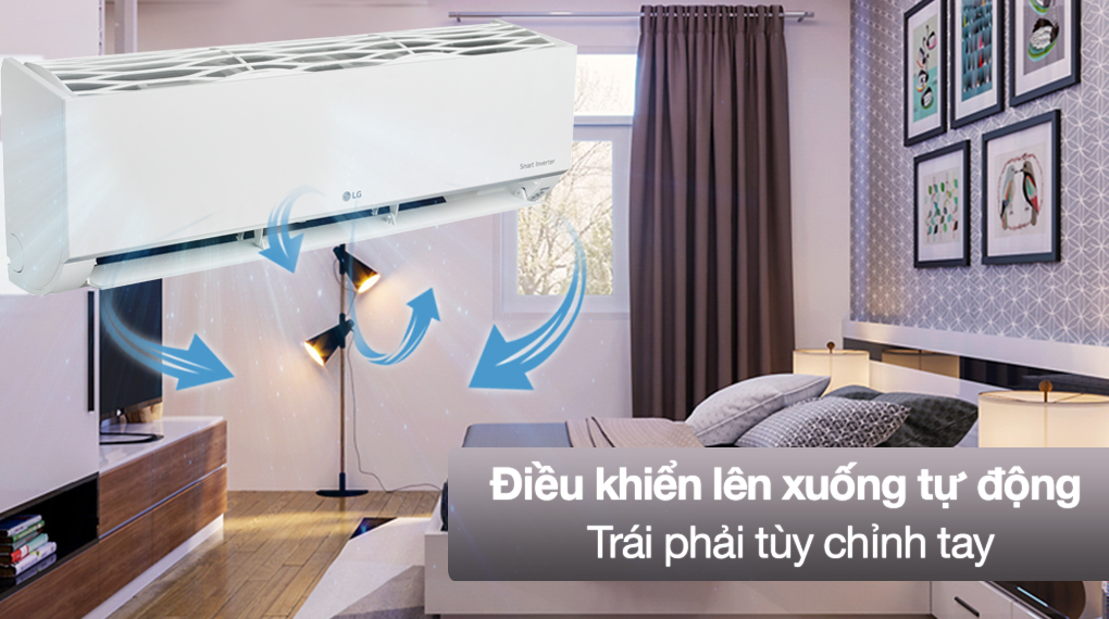 Cơ chế thổi gió lên xuống tự động, trái phải tùy chỉnh tay để làm mát căn phòng-Dàn lạnh Multi LG Inverter 2.5 HP AMNQ24GSKB0