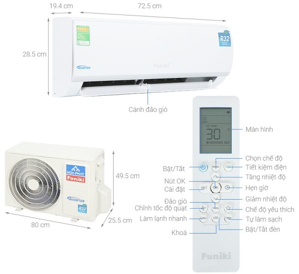 Điều hoà Funiki 1 chiều Inverter 9000 BTU HIC09TMU 2