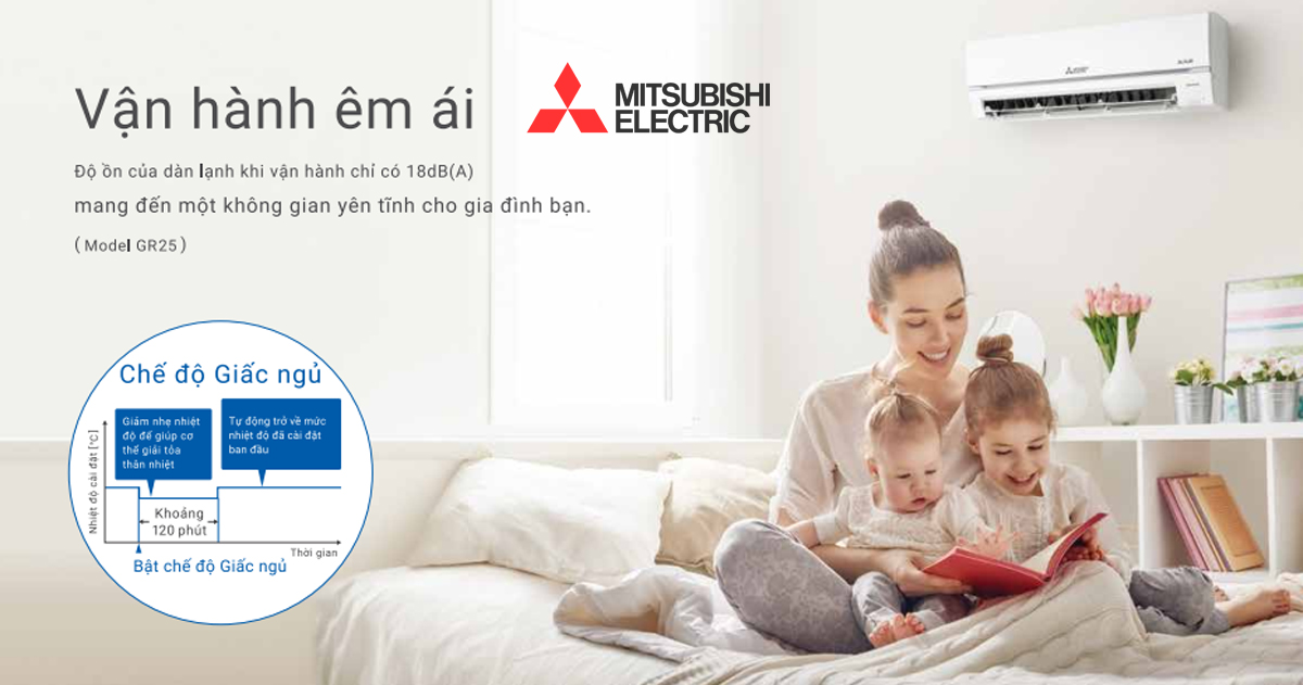 Điều hòa Mitsubishi electric vận hành êm ái Điều hòa Mitsubishi electric vận hành êm ái