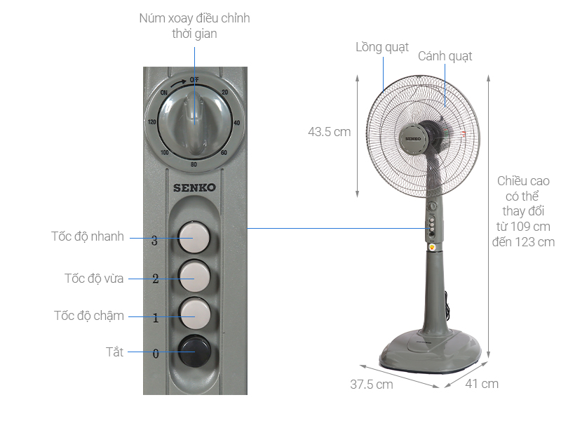 Quạt đứng Senko DH1600