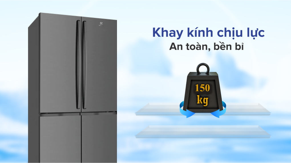 Tủ lạnh Electrolux Inverter 541 lít EQE6000A-B  - Kính cường lực