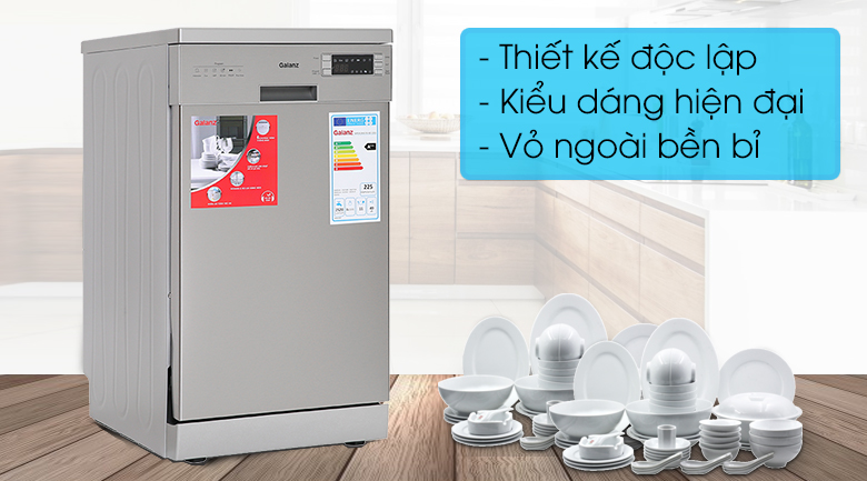 Máy rửa chén độc lập Galanz W45A3A401S-0E1(SS) - Kiểu dáng hiện đại, nhỏ gọn