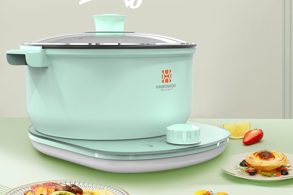 Nồi lẩu điện Hawonkoo HEH-100-GE 2.5 lít - Vỏ nồi