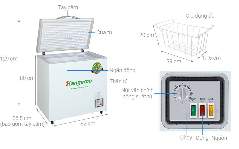 Tủ đông Kangaroo 140 lít KG 265NC1