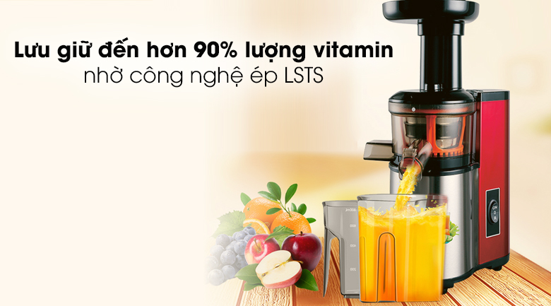 Máy ép trái cây Korihome JEK-636 - Lưu giữ đến hơn 90% lượng vitamin nhờ công nghệ ép chậm thông minh LSTS