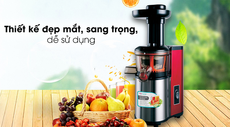 Máy ép trái cây Korihome JEK-636 - Thiết kế đẹp mắt, màu đỏ đen sang trọng, lịch lãm, nổi bật trong mọi gian bếp
