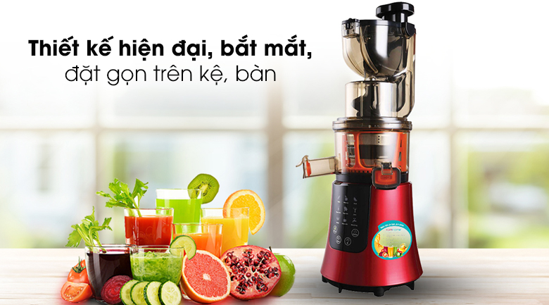 Máy ép trái cây Korihome JEK-688 - Thiết kế hiện đại, mang màu đỏ đen bắt mắt