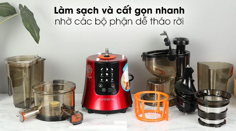 Máy ép trái cây Korihome JEK-688 - Các bộ phận của máy tháo lắp đơn giản