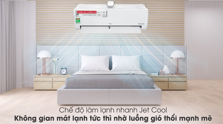 Chế độ làm lạnh nhanh Jet Cool - Máy lạnh LG Inverter 1.5 HP V13APFUV