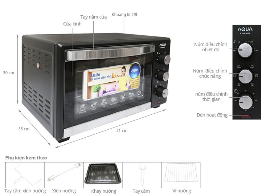 Lò nướng Aqua ATO-CRL5076 - Hàng chính hãng