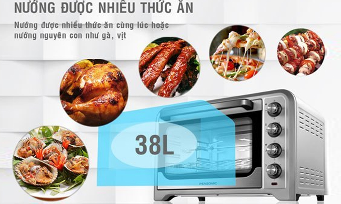Lò nướng Pensonic PEO-3803G dung tích lớn