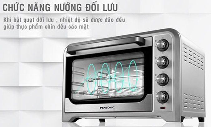 Lò nướng Pensonic PEO-3803G có quạt đối lưu