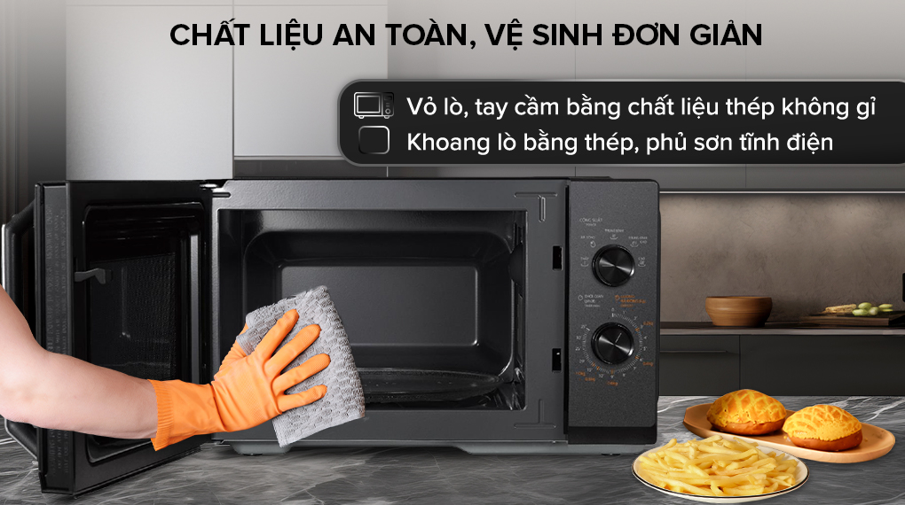 Lò vi sóng Toshiba MW3-MM25PE(BK) 25 lít - Chất liệu