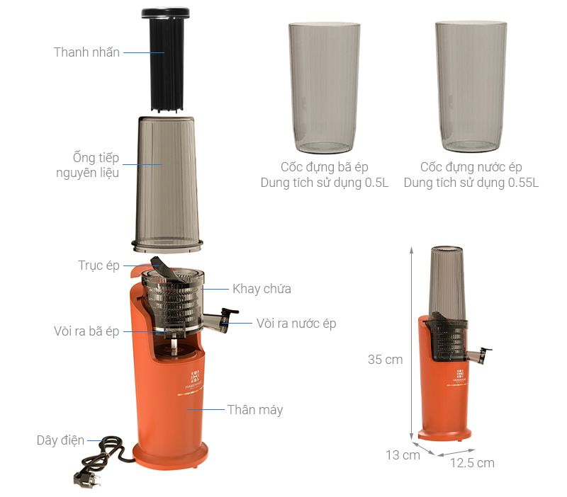Máy ép chậm Hawonkoo SJH-001-CR