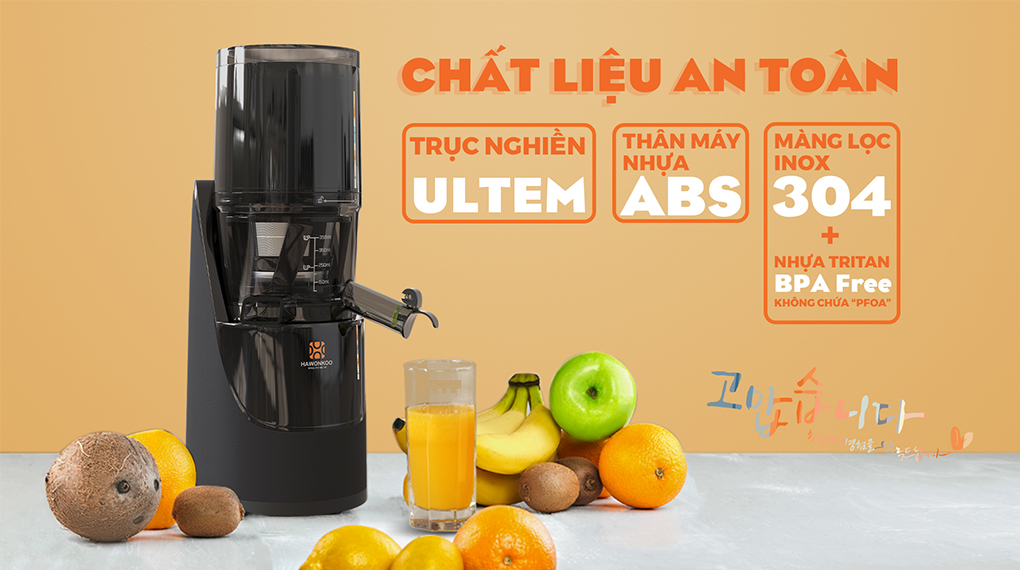 Máy ép chậm Hawonkoo SJH-045-BA - Chất liệu