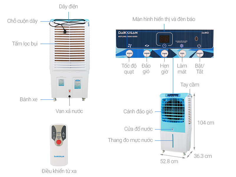 Quạt điều hoà Daikiosan DKA-04000B