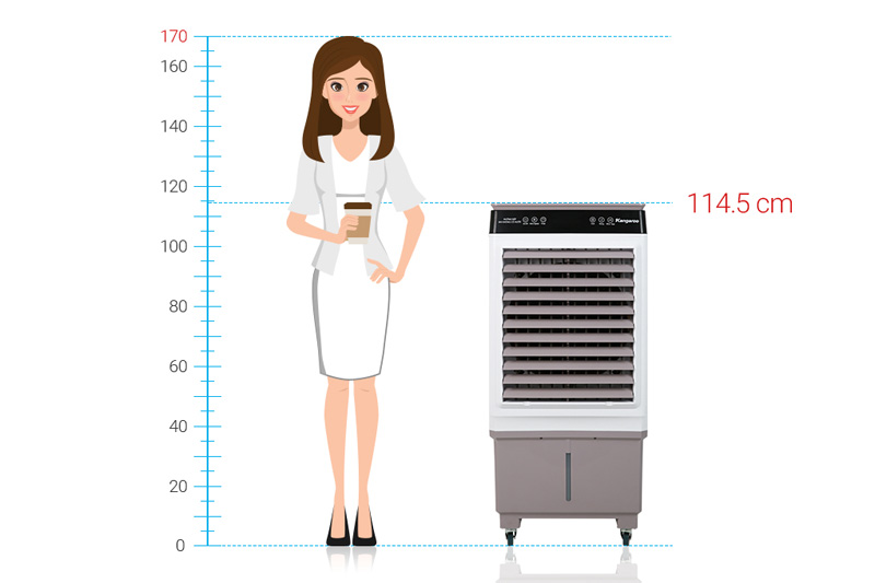 Mẫu mã gọn đẹp, tiện dụng - Quạt điều hoà Kangaroo KG50F79